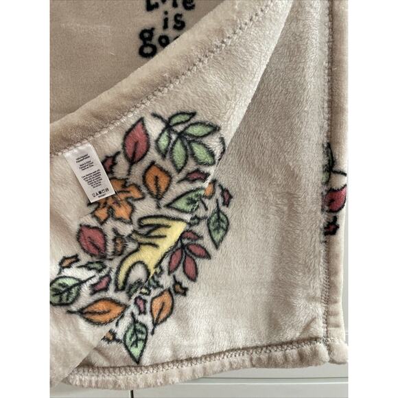 DOG JUMPING IN LEAF PILE Fall Life Is Good Outdoor 50x70 Throw Blanket Autumn - Picture 5 of 6